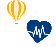 Illustration of a balloon and a heart